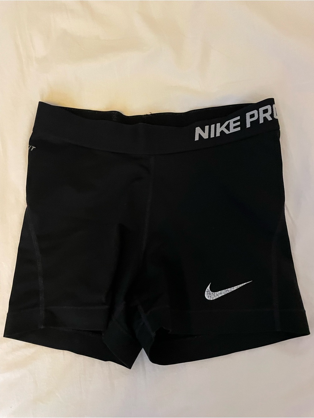 Nike Black Compression Training Shorts with White Swoosh